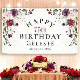 Lona Boho Red Rubor y Purple 75th Birthday Party