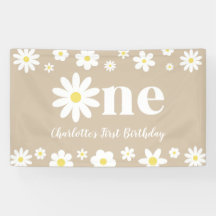Boho Retro Daisy Primer Cumpleaños