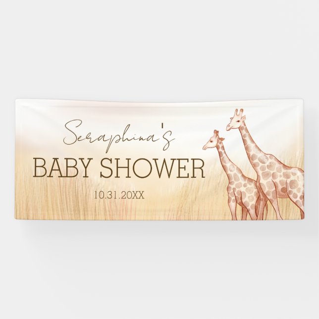 Lona Boho Safari Giraffe Baby Shower (Horizontal)