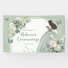Lona Boho Sage Green Floral Princesa Quinceañera Grande
