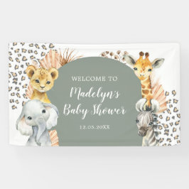 Lona Boho Sage Green Safari Oh Boy Banner Grande