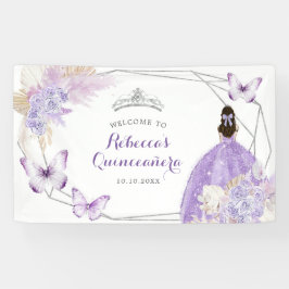 Lona Boho Silver Lilac Geométrico Quinceañera Grande