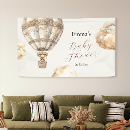 Lona Boho Teddy Bear Air Balloon Nubes Baby Shower