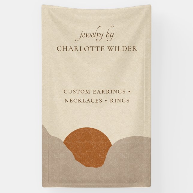 Lona Boho Terracotta Sand Resumen Joyería hecha a mano (Vertical)