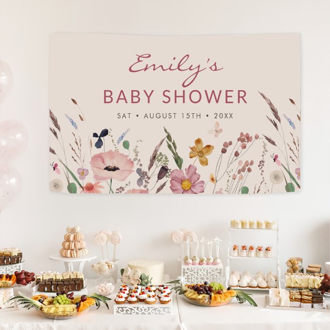 Lona Boho Wildflower Baby Shower (Subido por el creador)