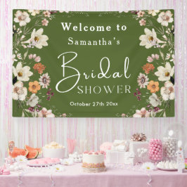 Lona Boho Wildflower Rustic Moss Green Bridal Shower