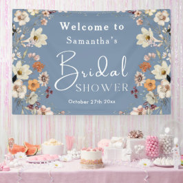 Lona Boho Wildflower Rustic Periwinkle Bridal Shower