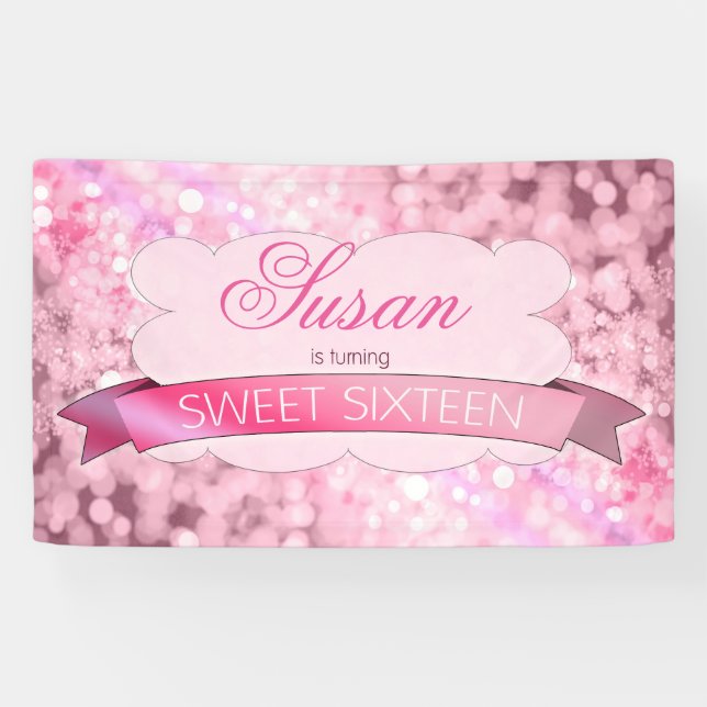 Lona Bokeh Sweet Dieciséis Pink (Horizontal)