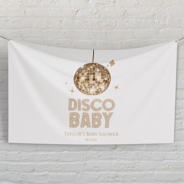 Lona Bola de Disco de Oro 'Disco Baby' Baby Shower (Subido por el creador)