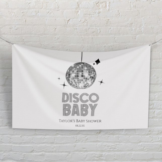 Lona Bola de Discoteca de Plata 'Disco Baby' Shower de  (Subido por el creador)