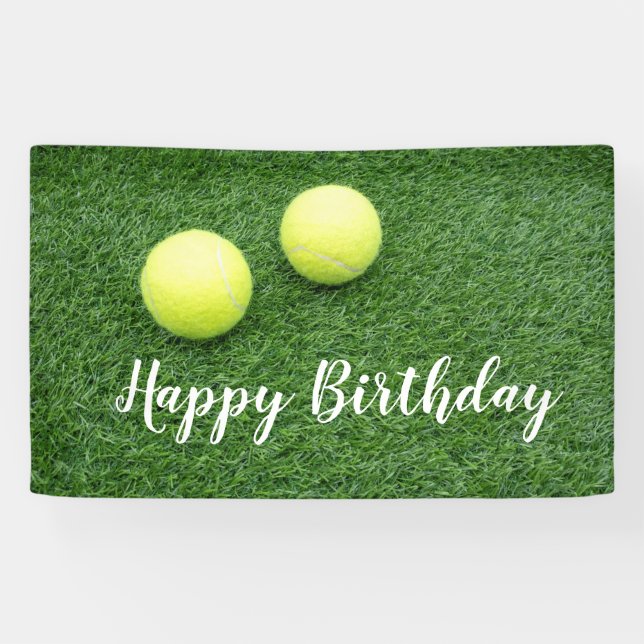 Lona Bolas de tenis sobre césped verde (Horizontal)