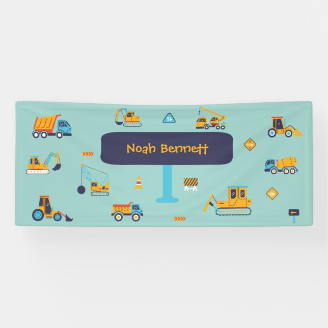 Lona Bold Trucks Custom Name for Kids Boy (Horizontal)
