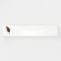 Bolígrafo pluma roja con plumilla dorada