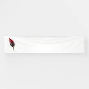 Lona Bolígrafo pluma roja con plumilla dorada