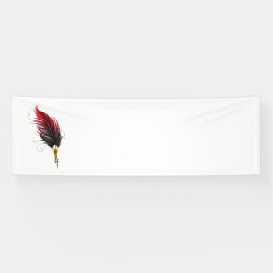 Lona Bolígrafo pluma roja con plumilla dorada