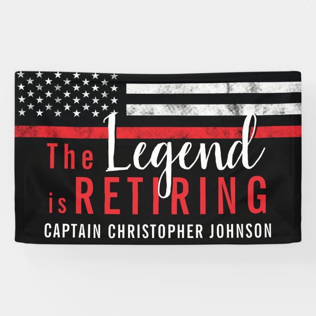 Lona Bombero de retiro de bombero bandera de línea roja (Horizontal)