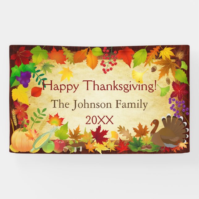 Lona Bonita cosecha de Acción de Gracias (Horizontal)