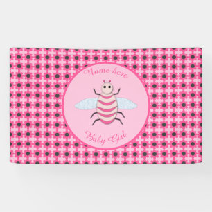 Lona Bonito Bebé Rosa Bee Personalizado