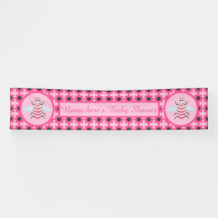Lona Bonito Bebé Rosa Bee Personalizado Baby Shower
