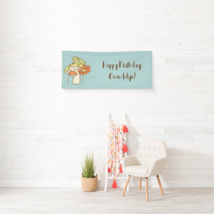 Lona Bonito Cottagecore Rana y hongos Personalizados