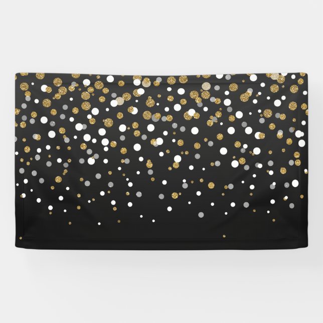 Lona Bonito Girly Gold Purpurinas Dots Ilustracion (Horizontal)
