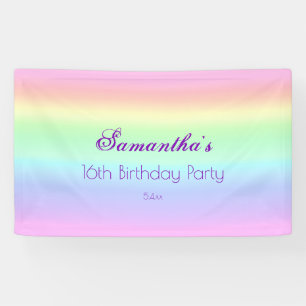 Lona Bonito Ombre Pastel Rainbow 16th Birthday Party