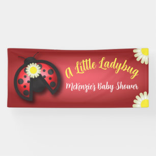 Lona Bonito Red y Black Ladybug Daisies Baby Shower