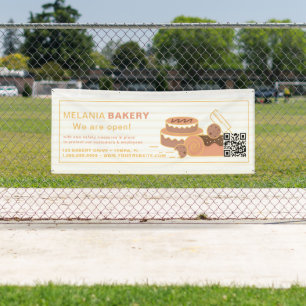 Lona Bonitos carteles de panadería con código QR