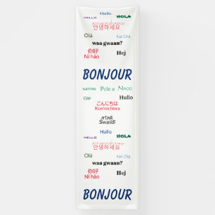 Lona Bonjour Hello Languages World Travel Colorful