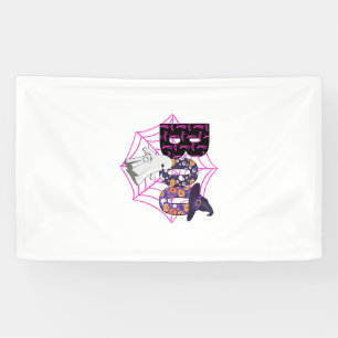 Lona Boo Halloween Octubre Rosa