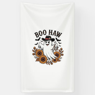 Lona Boo Haw Vaquero Fantasmas Girasoles Murciélagos Ha