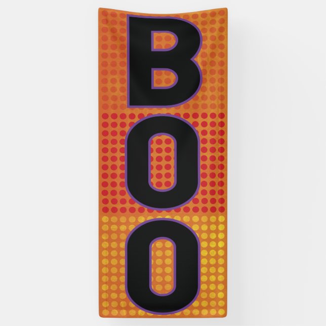 Lona Boo Naranja Lunares Halloween (Vertical)
