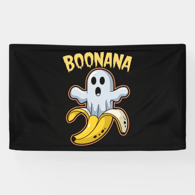 Lona Boonana Fantasma Lindo Plátano Halloween (Horizontal)