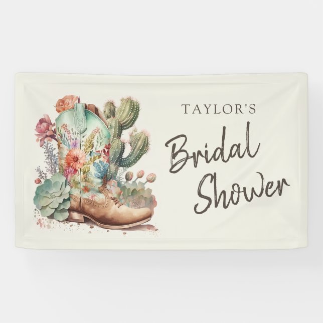 Lona Boots y burbujas en la ducha de novias occidental (Horizontal)