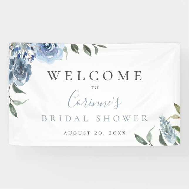 Lona Botánico azul turbio (Horizontal)