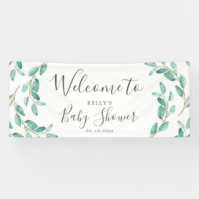 Lona Botánicos de Bayou| Bienvenida Baby Shower (Horizontal)
