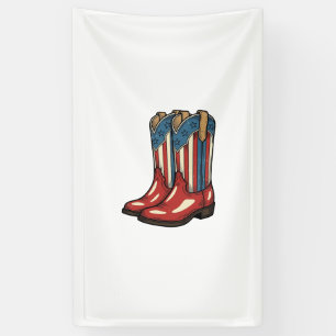 Lona Botas de vaquera patrióticas vintage Camisa occide