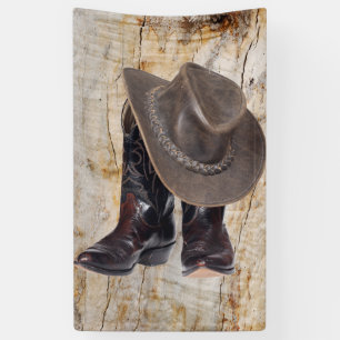 Lona Botas y gorra de vaquero