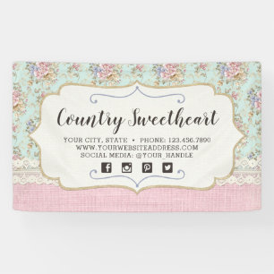 Lona Boutique floral rosado elegante lamentable del