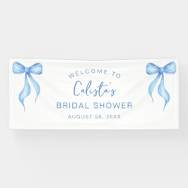 Lona Bow Blanco Rosa Personalizado Bienvenida Ducha Nod