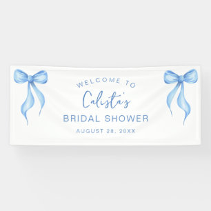 Lona Bow Blanco Rosa Personalizado Bienvenida Ducha Nod