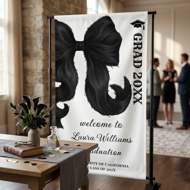 Lona Bow Modern Graduation Welcome Sign (Subido por el creador)