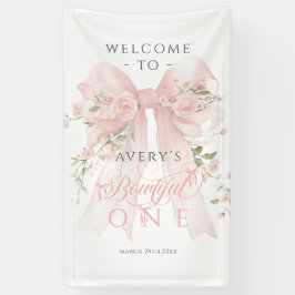 Lona Bowtiiful One 1st Birthday Floral Bow Girls