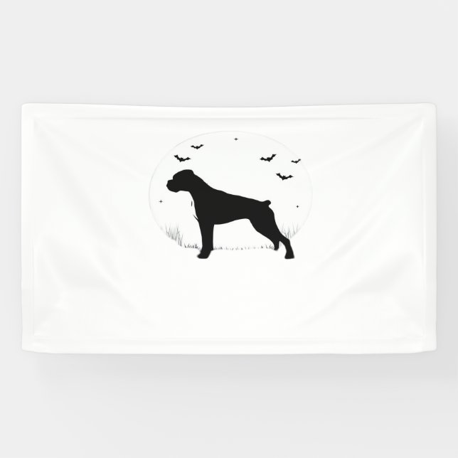 Lona Boxer Dog - Halloween Moon Silhouette Classic T-Sh (Horizontal)