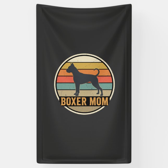 Lona Boxer Mamá Retro Atardecer Perro (Vertical)