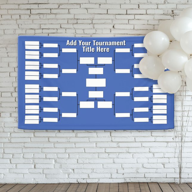 Lona Braca de torneo deportivo - 32 equipos - azul (Custom Tournament Bracket Banner)