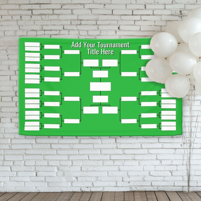 Lona Braca de torneo deportivo - 32 equipos - Verde (Custom Tournament Bracket Banner)