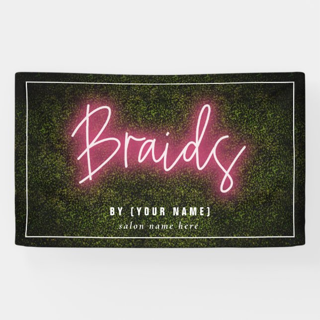 Lona Braids Neon Boxwood Hair Salon Cosmetólogo  (Horizontal)