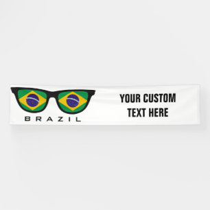 Lona Brasil Sombra texto personalizado y bandera de col