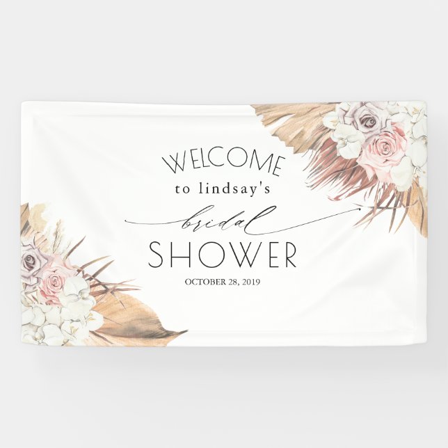 Lona Brida Tropical De Palm Seca / Baby Shower (Horizontal)